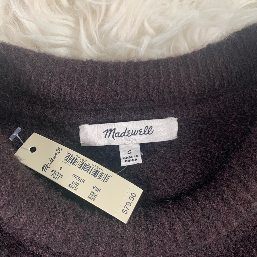 Madewell Rollneck Pullover Sweater - Heather Raisin - Size Small - NWT - Picture 7 of 11